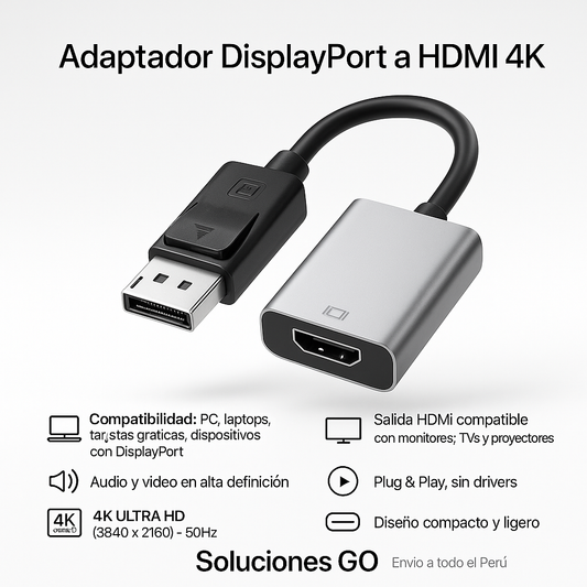 adaptador DisplayPort a HDMI