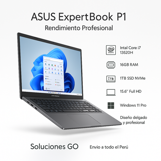 ASUS ExpertBook i7-13620H — Laptop Profesional | Soluciones GO