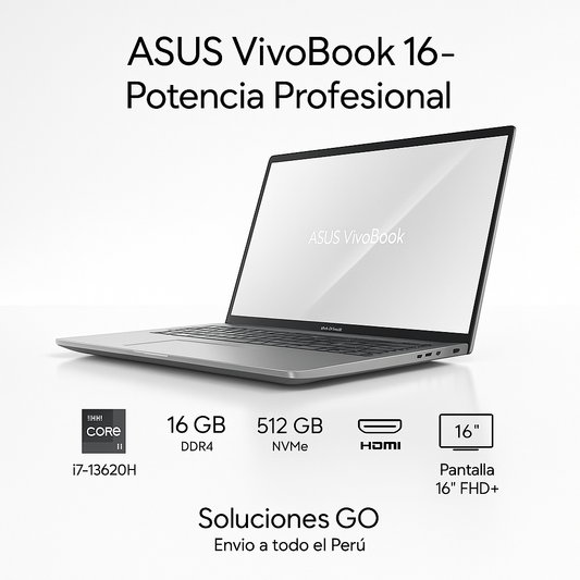 ASUS VivoBook 16 i7-13620H — Laptop Potente | Soluciones GO